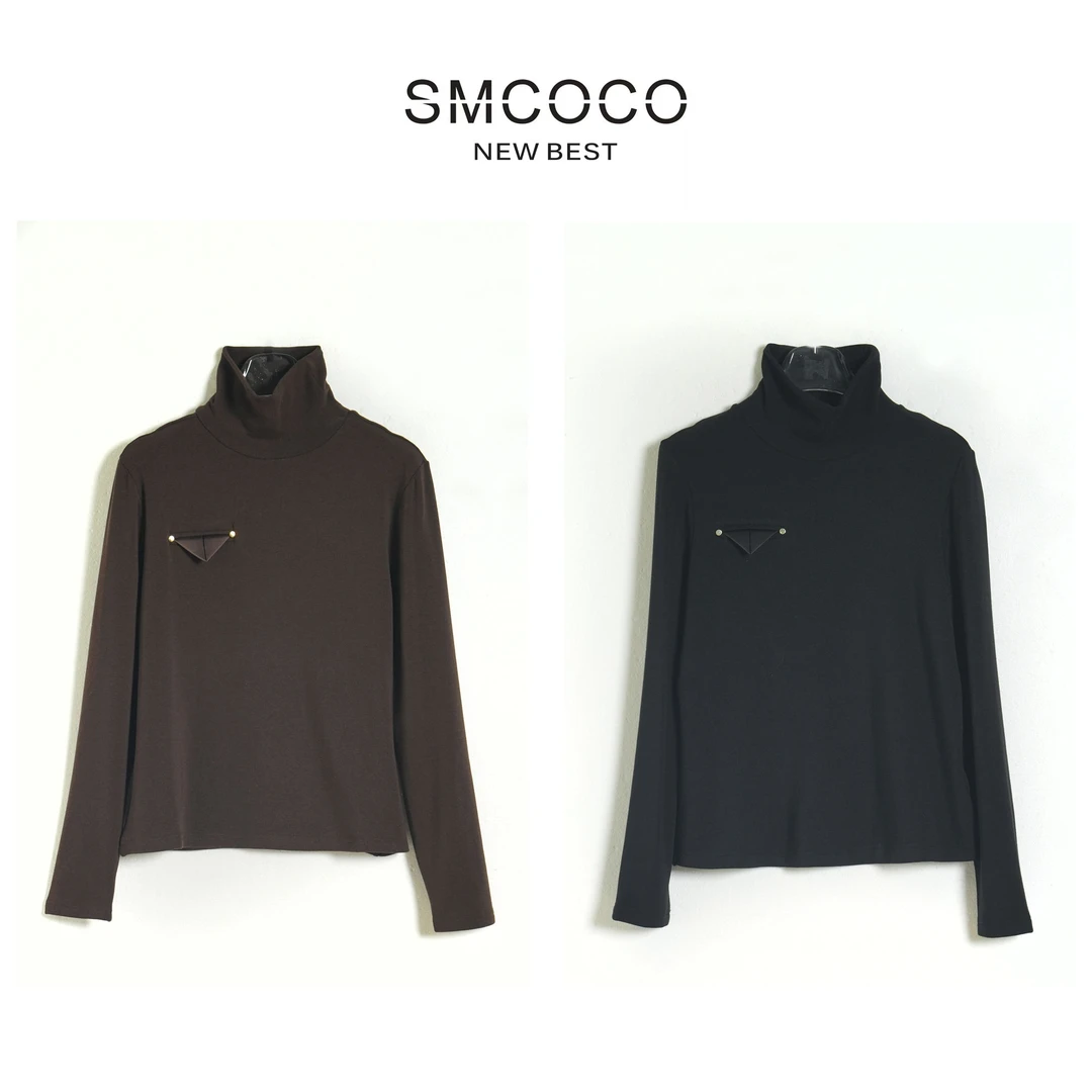 【重磅新款】简约轻奢气质时尚休闲百搭内搭显瘦高领打底上衣989