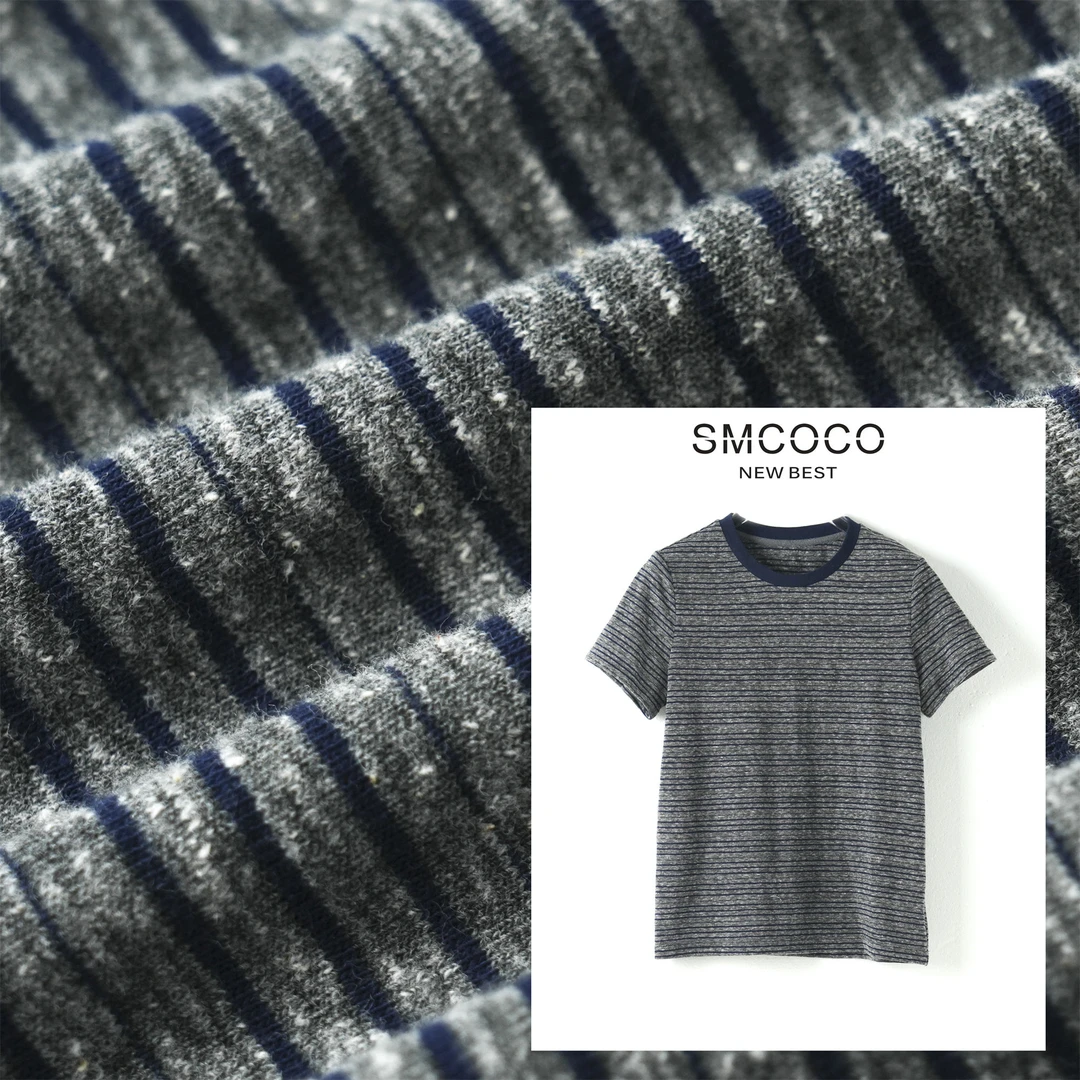 【重磅新款】休闲条纹百搭轻奢时尚花纱夏季舒适圆领女款T恤ZSY0807