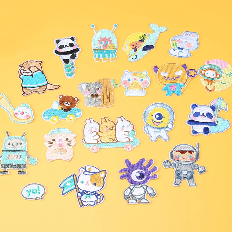 卡通免缝布贴儿童衣服裤子羽绒服补丁贴动物图案贴布自粘刺绣补洞