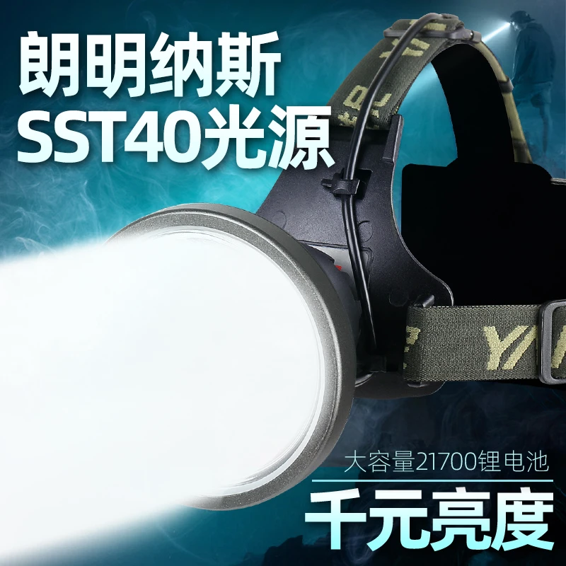 雅尼760S强光头灯充电超亮头戴式电筒大功率激光锂电超长续航矿灯