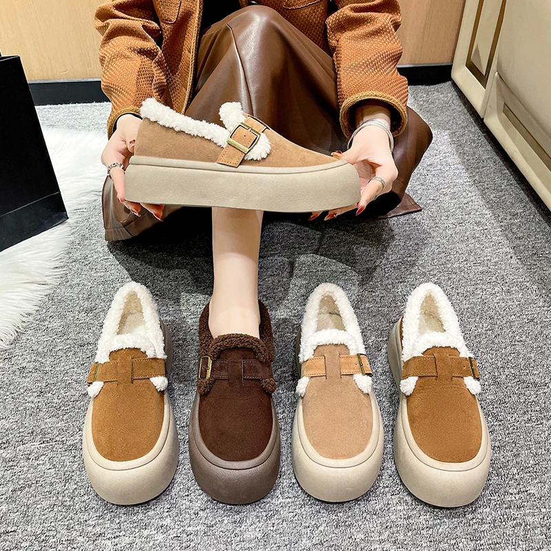 【周总工厂订单】181新款秋冬季厚底百搭加绒厚面包棉靴保暖勃肯鞋