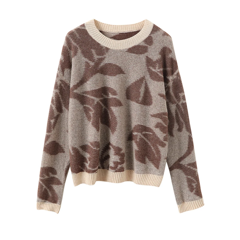 100纯山羊绒秋冬新款女式长袖上衣百搭撞色针织套头衫打底衫时尚