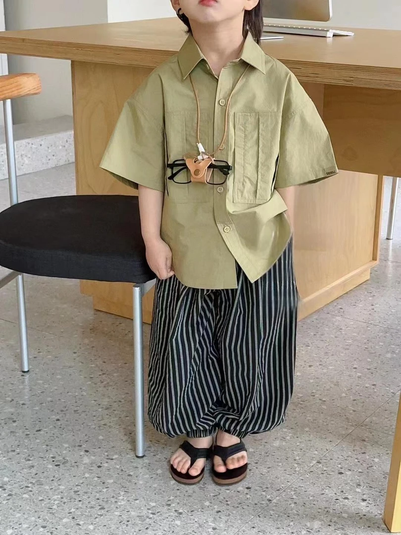 夏款2025儿童韩版印花T恤裤子衬衫夏～（清仓产品不支持退换货）