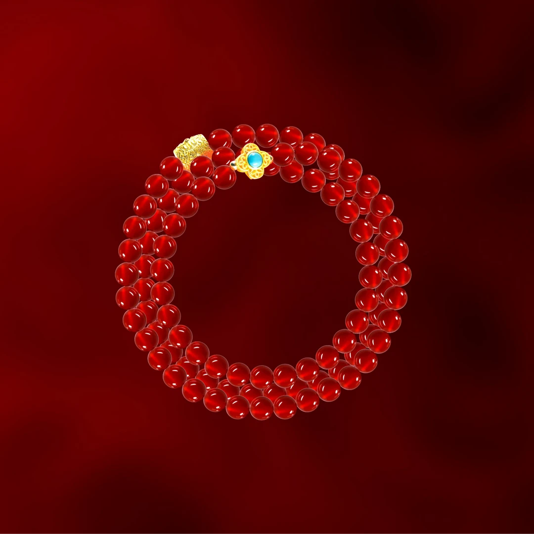 925银仿水晶手链 仿水晶红色手链H054