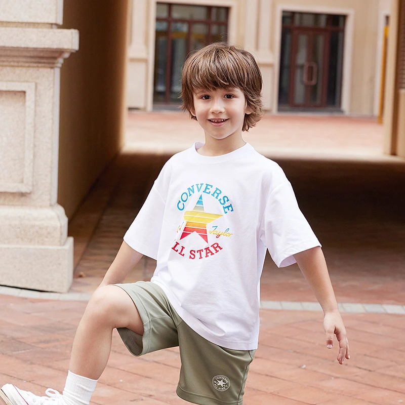 CONVERSE匡威夏季儿童男童舒适百搭休闲圆领短袖T恤CNVN-TE-G143