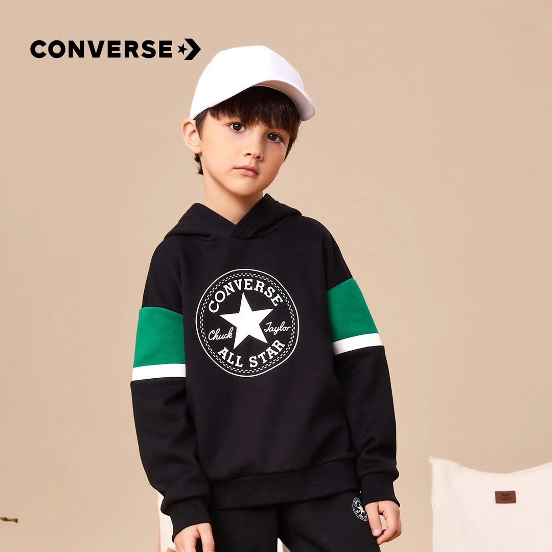 Converse/匡威童男女童秋季休闲长袖印花连帽卫衣CNVN-PO-D144