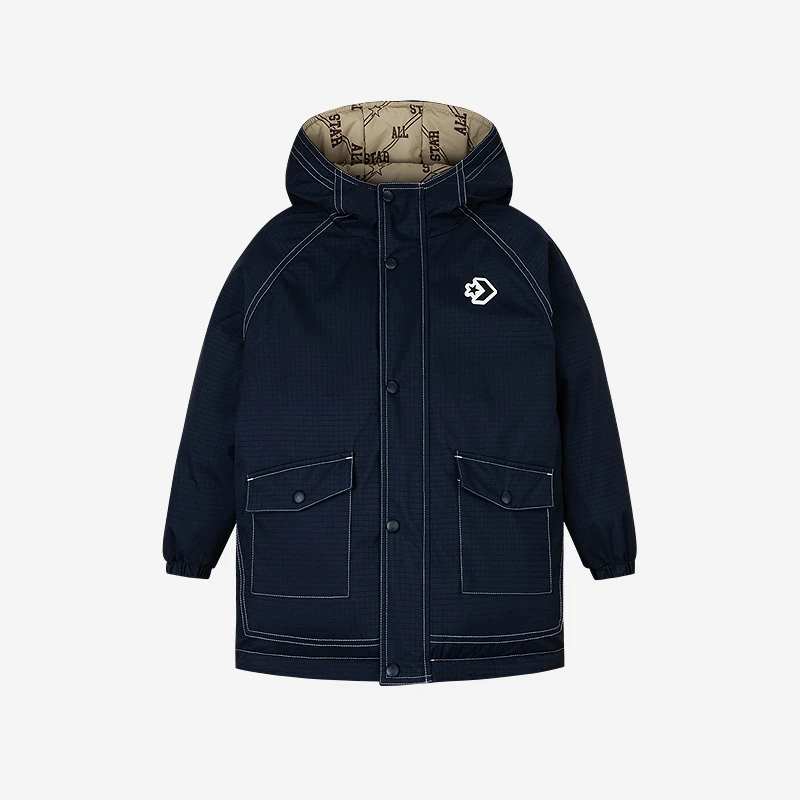 Converse匡威儿童男童装冬季保暖连帽双面穿羽绒服CNVB-MW-G468