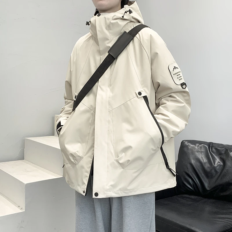 啄木鸟2024新款冲锋衣外套女春秋冬季防风防水户外三合一登山服男