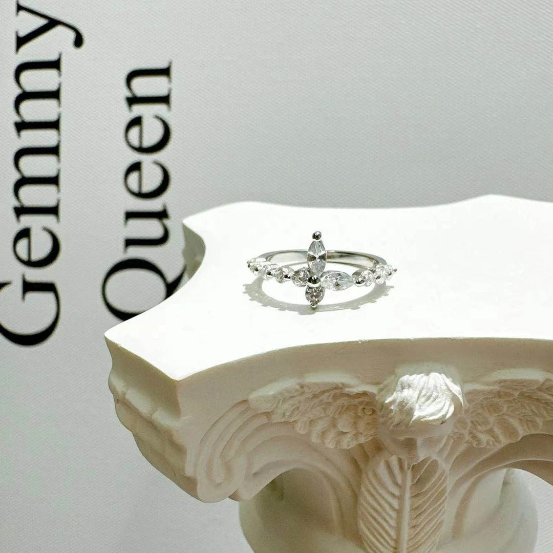 925银合成锆石戒指 Gemmy Queen 意大利工艺蝴蝶戒指GQ68J34