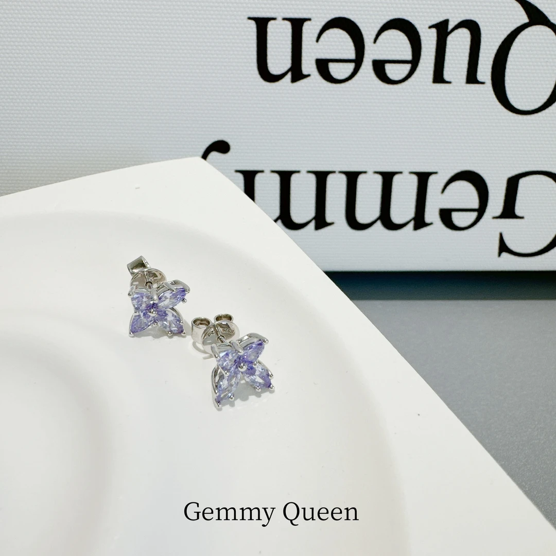 925银合成锆石耳饰 Gemmy Queen 设计款耳环GQ48Y18