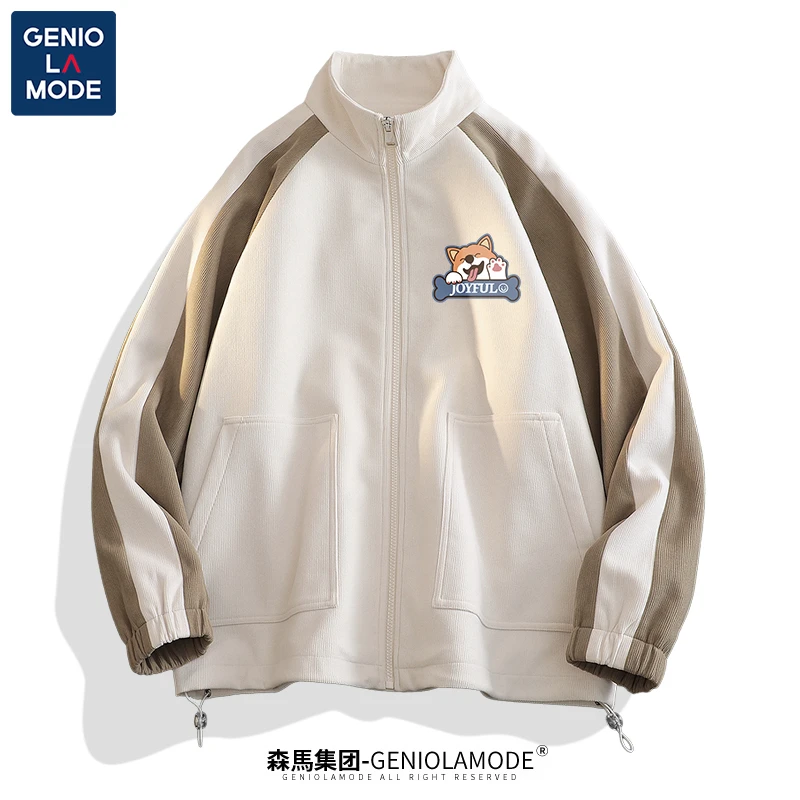 集团品牌GENIOLAMODE男士外套春秋款2023新款灯芯绒飞行员夹克男