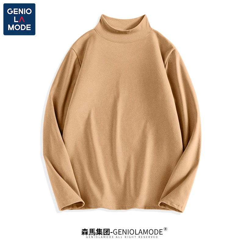 GENIOLAMODE休闲长袖保暖打底衫男冬季舒适内搭中领保暖长袖T恤冬