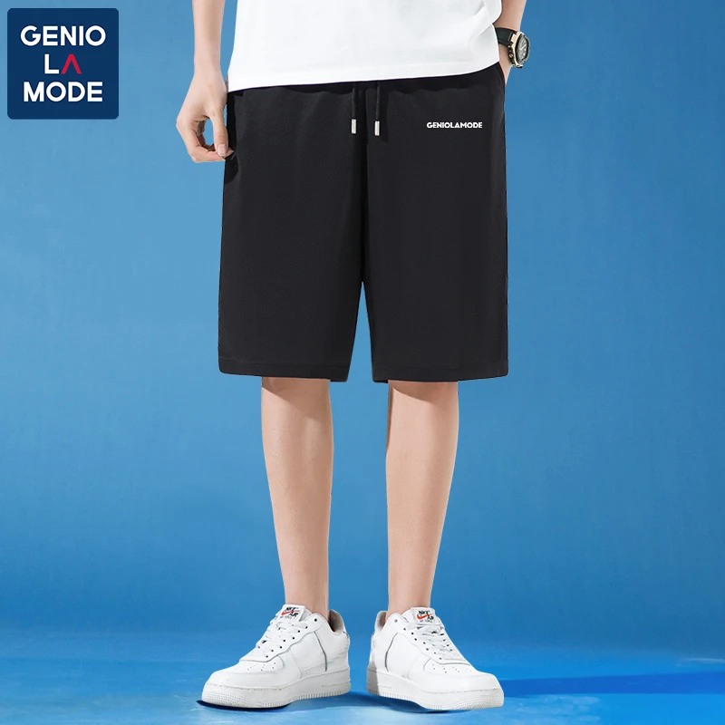 GENIOLAMODE夏季速干网眼短裤男冰丝透气宽松抽绳运动直筒短裤潮