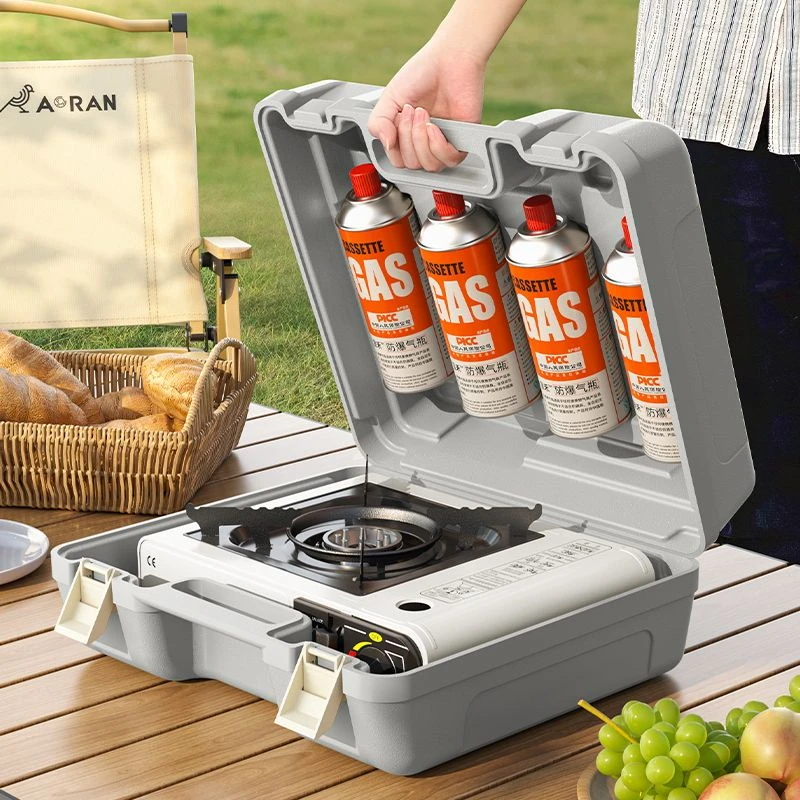 奥然便捷式卡式炉户外野炊家用烤肉盘防风圈卡磁炉瓦斯炉烧烤炉子