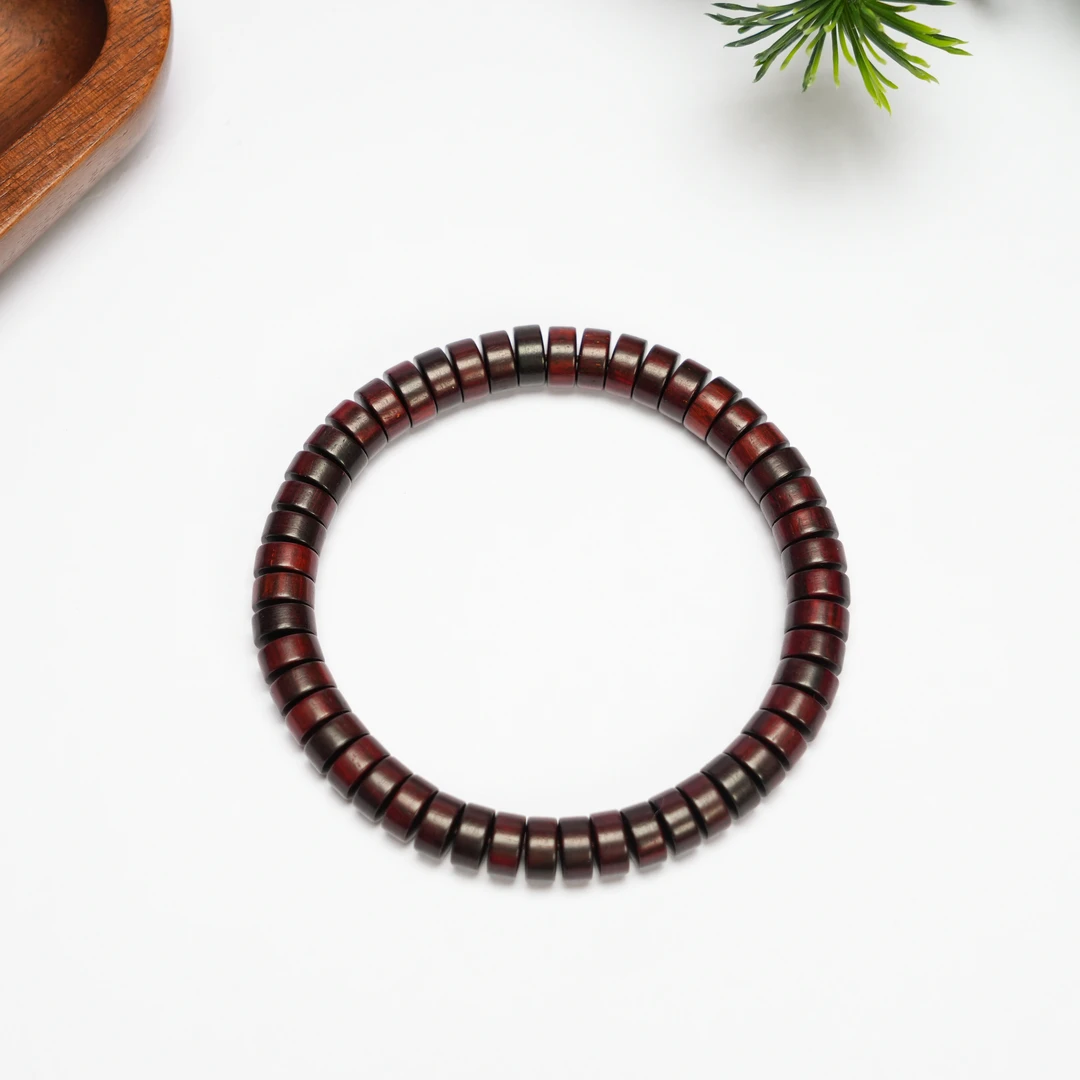 【檀锦阁文玩】檀香紫檀手串-直切珠大号男女同款-B01429