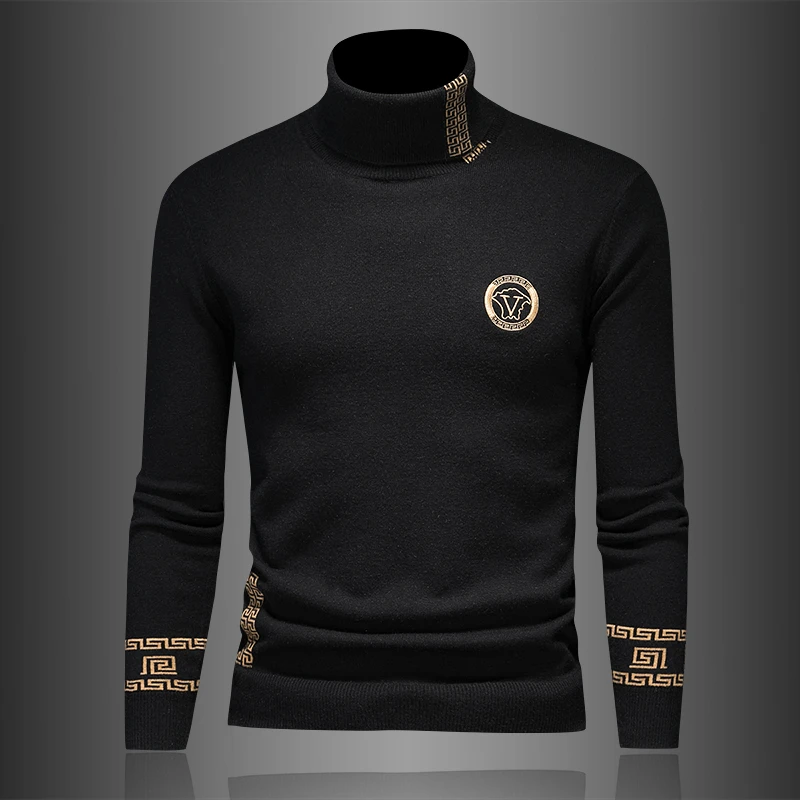 秋冬高领羊毛衫男加厚毛衣男款针织衫毛衫冬款打底衫高档男装品牌