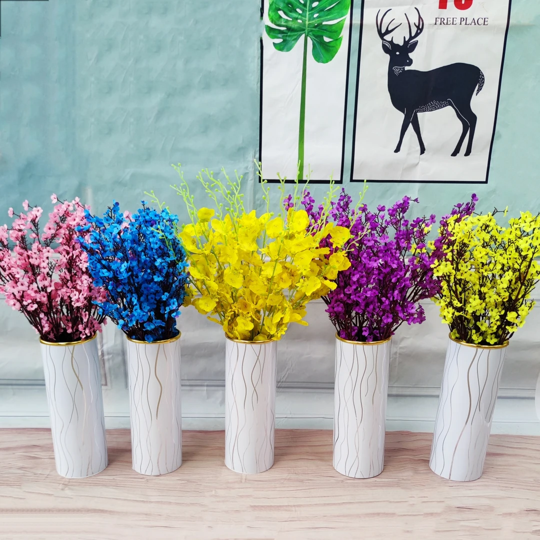 跳舞兰仿真花绢花假花摆件家居客厅电视柜简约桌面装饰摆件粉色