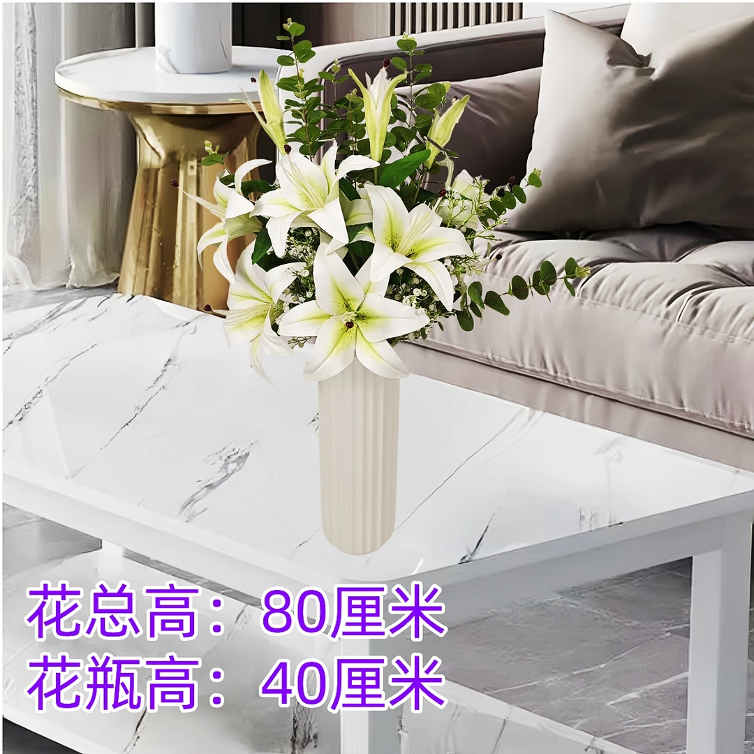百合仿真花束客厅电视柜餐桌装饰品摆设花艺摆件