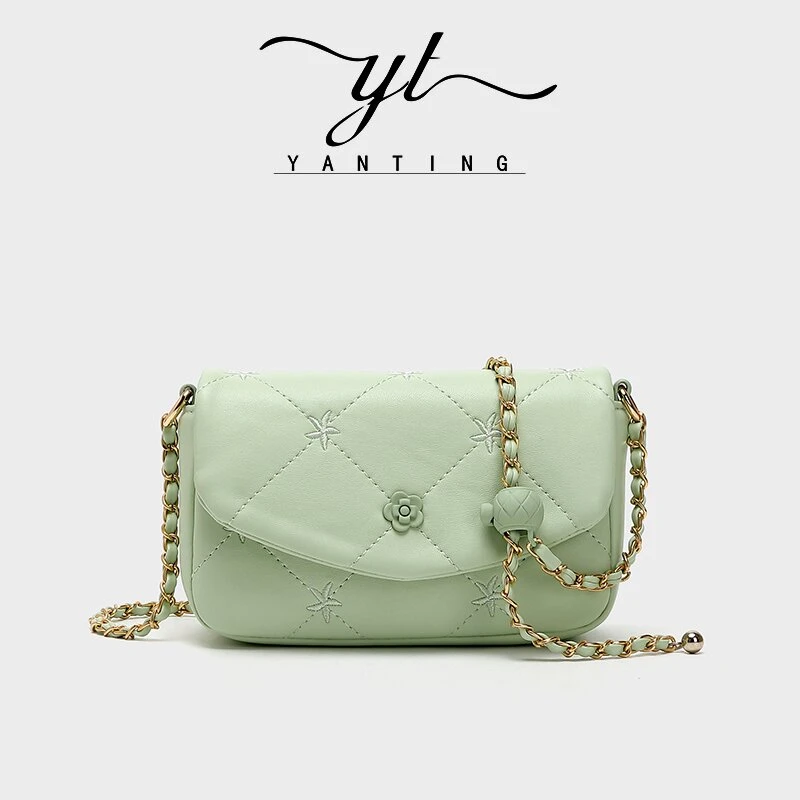 小清新颜色腋下小包包女2024新款菱格链条单肩包斜挎小方包YT8011