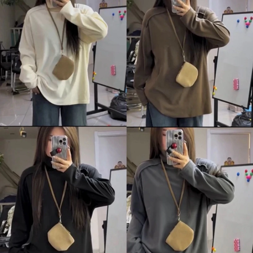 大码秋冬季新款高领宽松百搭气质高品质韩版时尚上衣胖妹妹打底衫