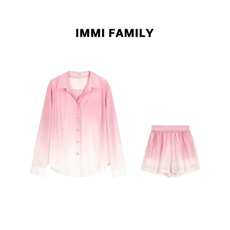 “沉鱼落雁”渐变色长袖防晒衬衫夏季新款松弛感宽松POLO领开衫