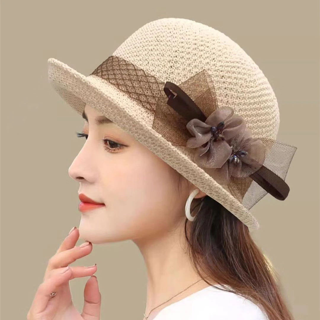 p-53渔夫帽女夏季遮阳防晒帽子女盆帽春夏出游百搭针织韩版气质潮