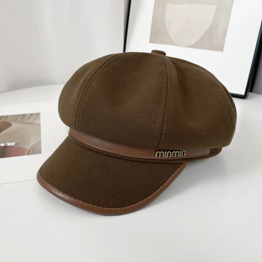 T-107冬季新款帽子女时尚百搭八角帽显脸小气质贝雷帽复古设计款