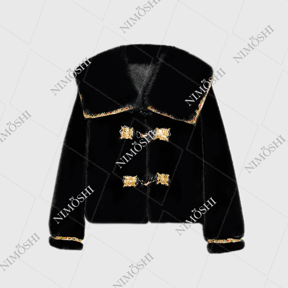 【夏夏专属】金色钉珠花边轻奢气质短款设计师外套 L5095