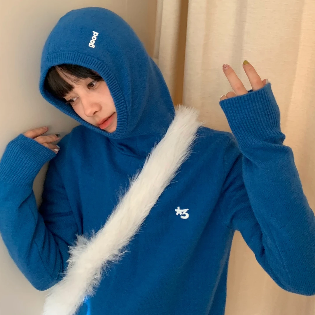 美好商店MeihaoStore三色巴拉克拉法帽连帽高领毛衣