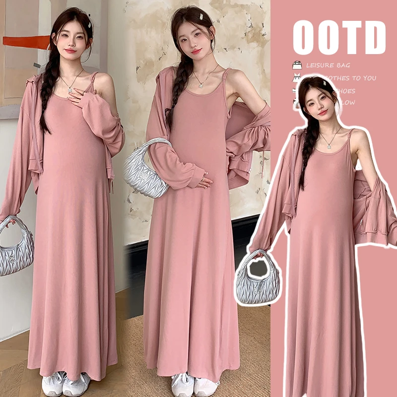 【小布吖】秋季新品慵懒风吊带裙+外套 孕妇套装