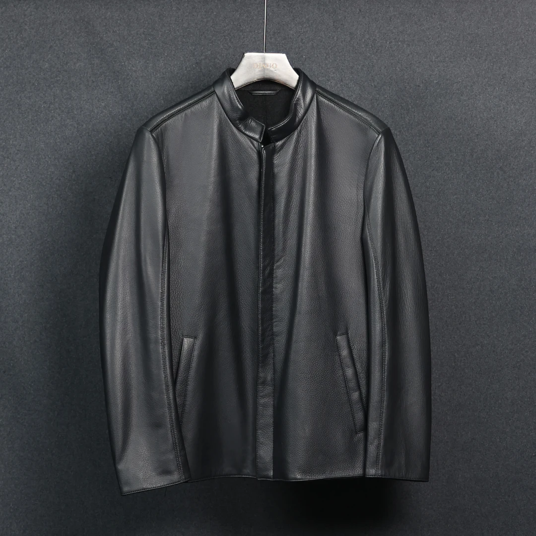 disuo/狄索反季清仓 男士立领进口鹿皮皮衣 19739