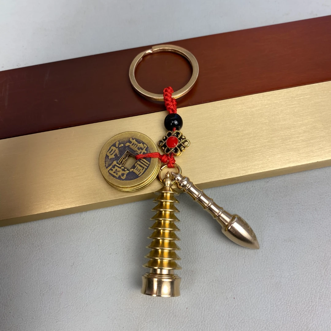 老师推荐黄铜文昌塔挂件金榜题名学业事业创意书包钥匙挂件复古风