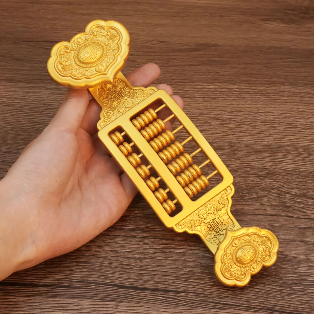 如意算盘摆件仿铜实心客厅办公室装饰品公司开业礼物金算盘摆件