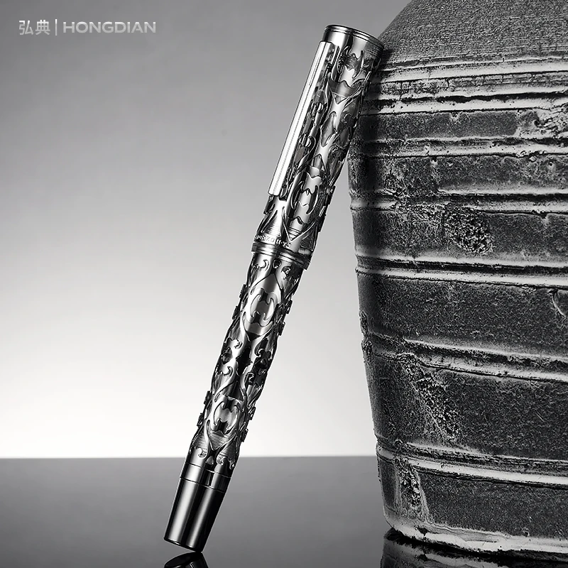 弘典钢笔男士高档练字商务办公差动式活塞款钢笔D1月笼镂空款钢笔