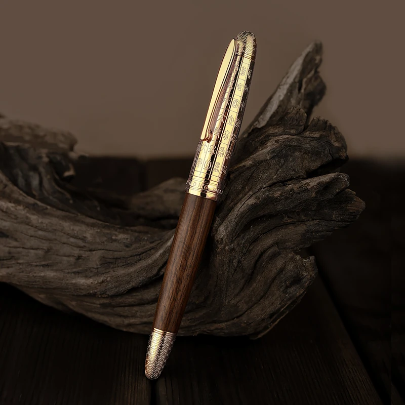 弘典染尘钢笔高档精致礼盒装商务办公学生练字美工6016金书法笔