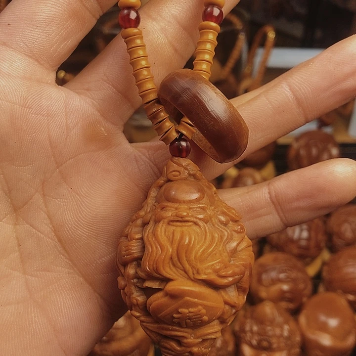橄榄核核雕橄榄寿星福禄