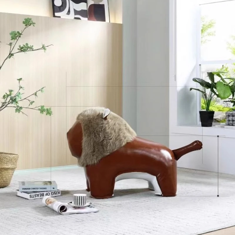 网红创意儿童沙发动物坐凳可爱换鞋凳狮子卡通座椅客厅摆件凳子