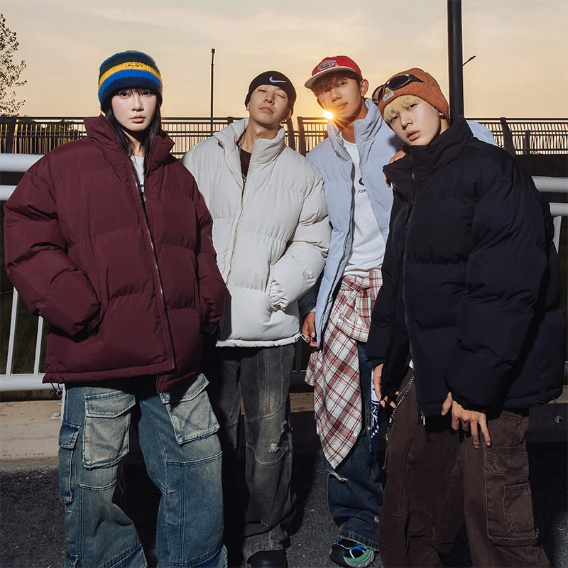 美式高街棉服男款冬季新款潮牌加厚保暖面包服宽松立领棉衣上衣服