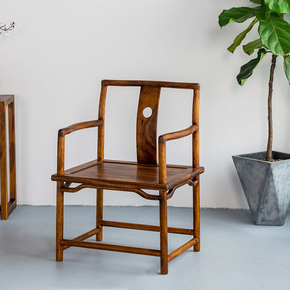 南美胡桃木海棠椅新中式实木家具椅子家用餐椅茶椅围椅书椅实木椅