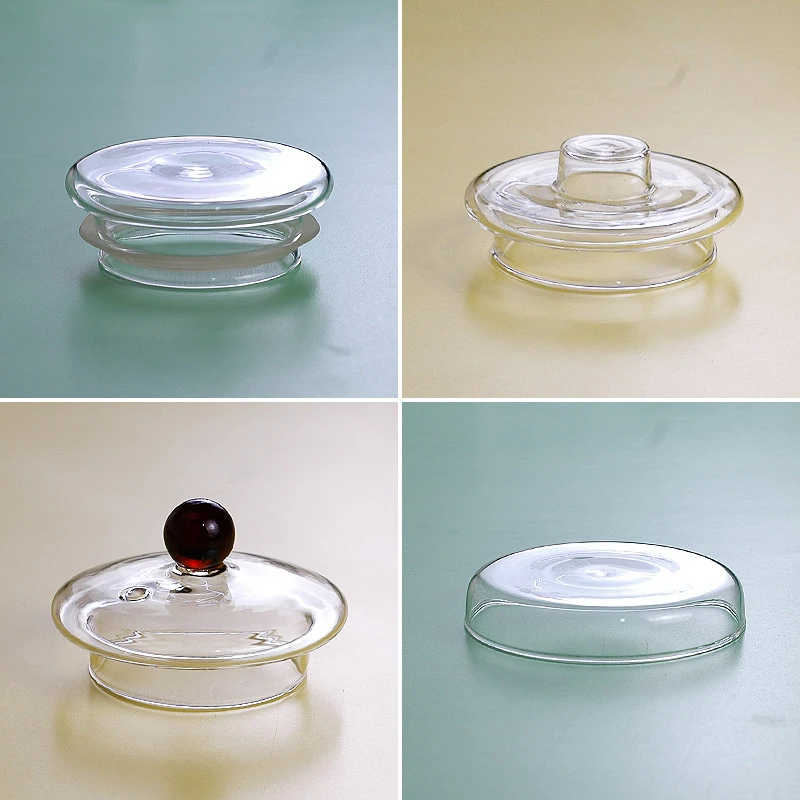 盖子11玻璃茶壶盖子茶道配件 耐热水杯圆形花茶壶盖子茶杯盖家用