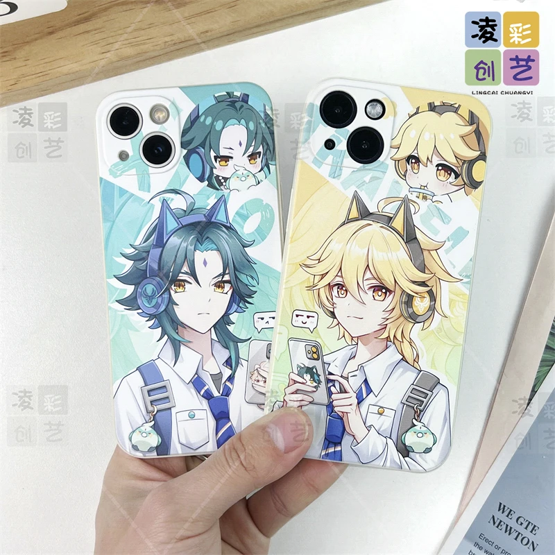 苹果oppo vivo华为荣耀小米手机壳春日魈空直边防摔古董白保护套