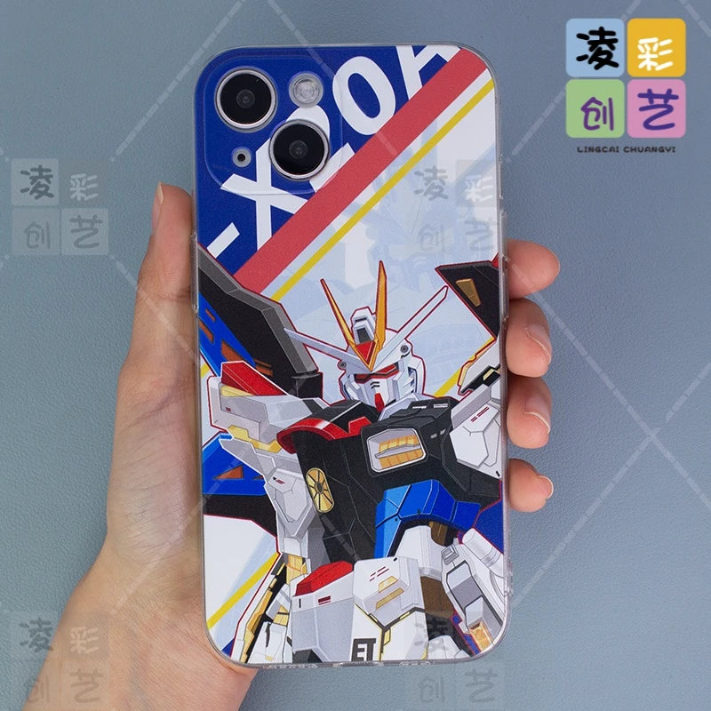 苹果15oppo vivo华为荣耀小米机甲爱好者手机壳强袭敢达直边软套