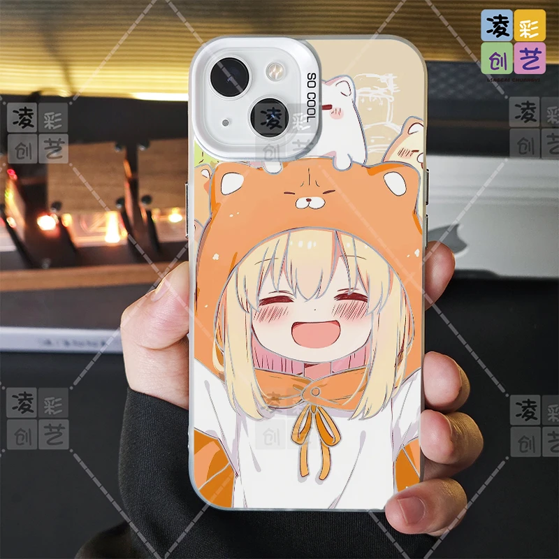 凌彩创艺适用苹果华为小米二次元动漫干物妹小埋大孔IMD彩银壳