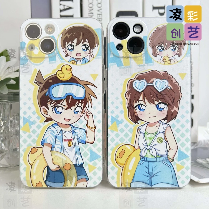 苹果15oppo vivo华为荣耀小米手机壳夏日柯南情侣直边硅胶保护套