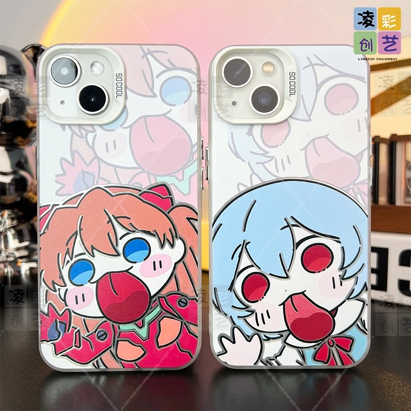 凌彩创艺适用于苹果16华为小米动漫EVA明日香绫波丽大孔IMD彩银壳