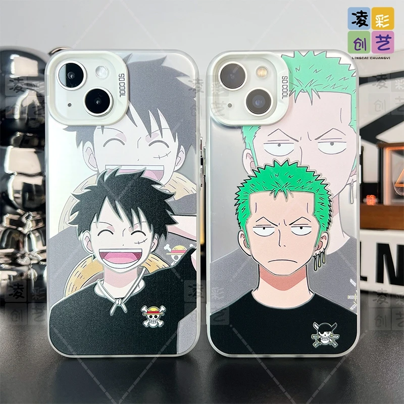 凌彩创艺适用苹果华为小米动漫海贼王路飞索隆周边IMD彩银手机壳