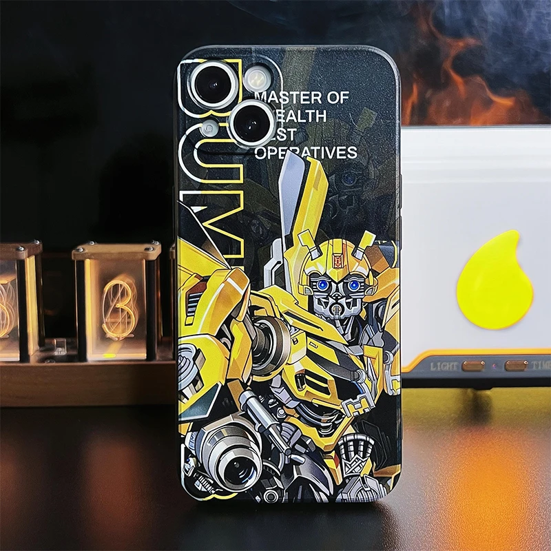 苹果oppo vivo华为荣耀小米手机壳变形金刚大黄蜂直边透明保护套