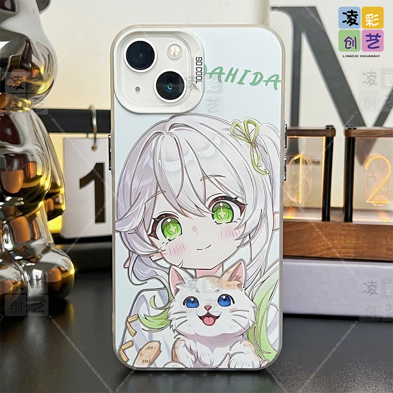 凌彩创艺适用于苹果华为小米游戏原神周边抱猫草神IMD彩银壳