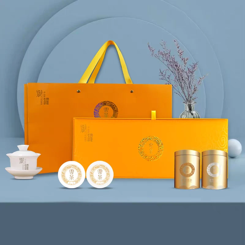 御罐普洱茶生茶熟茶组合装6小罐装饼茶叶春茶 商务礼盒小饼茶便携