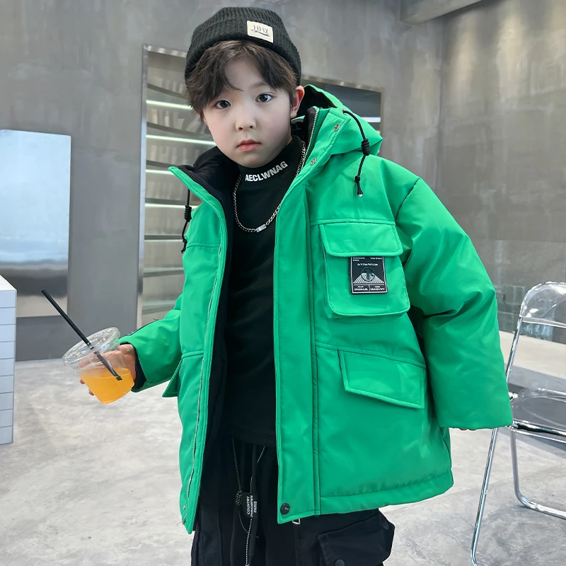 男童中长款羽绒服6-12岁潮款冬季加厚2023新款中大童冬装免洗外套